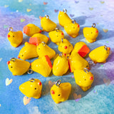 easter spring chick chicks chicken yellow bright 3d resin charm charms pendant pendants jewellery supplies craft crafts uk shop store orange beak cute kawaii rounded little
