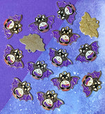 magic magical witch halloween bat bats charm charms pendant purple lilac wings cat black holding crystal ball moon stars uk cute kawaii craft supplies gold tone metal enamelled cats silver tone purple halloween spooky