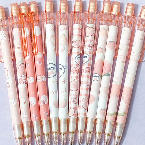 pretty peach fruit pink white propelling pencil pencils lead slim easter spring stationery gift gifts uk cute kawaii fruits pale light planner addict shop store supplies