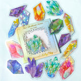 sparkly crystal crystals gem gems stone stones holo holographic foil rainbow highlights foiled sticker stickers flake flakes pack uk cute kawaii stationery planner supplies store shop bright big large red orange green yellow purple pink gemstone pack set clear plastic