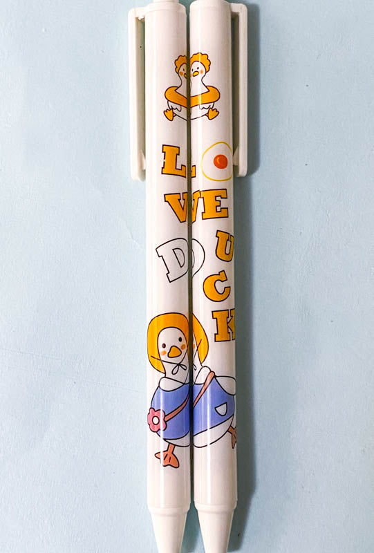 50% Off! KAWAII HAPPY DUCK Black Gel Ink Cute Spring PEN