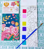 Last few- just 99p! MAGIC PAINTING BOOK- 12 Tear out Card Bookmarks, Brush & Paints