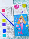 Last few- just 99p! MAGIC PAINTING BOOK- 12 Tear out Card Bookmarks, Brush & Paints