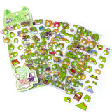 cute kawaii green frog sticker stickers clear plastic pet stationery uk planner supplies shop animal animals funny sweet gift gifts little small pet planet pack of 10 sheets sheet