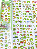 cute kawaii green frog sticker stickers clear plastic pet stationery uk planner supplies shop animal animals funny sweet gift gifts little small pet planet pack of 10 sheets sheet
