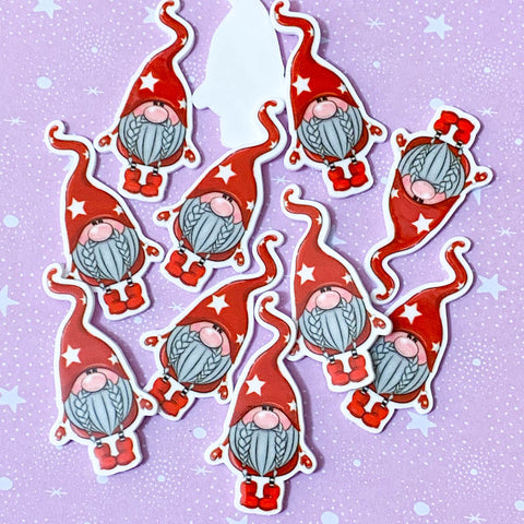 festive xmas christmas red and grey gnome gnomes gonk gonks scrylic flatback planar flatbacks fb fbs flat back uk cute kawaii craft supplies hat beard star