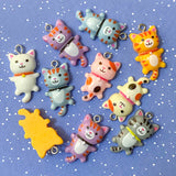 cute kawaii cat resin charm charms cats uk craft supplies white grey tabby ginger tortoiseshell kitty lilac purple blue