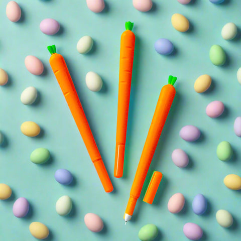 easter spring bunny carrot carrots pen pens black fine line fineline ink gel stationery gift gifts uk cute kawaii planner supplies orange green pretty fun novelty