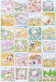 PANDA & FRIENDS Square Sticker Flakes Box of 46- Fruits & Flowers