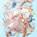 clear plastic stickers art artist journal book books pen ink drawing painting palettes letter writing tubes paint uk cute kawaii stationery sticker flakes pack of 40 flake