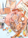 clear plastic stickers art artist journal book books pen ink drawing painting palettes letter writing tubes paint uk cute kawaii stationery sticker flakes pack of 40 flake