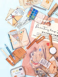 clear plastic stickers art artist journal book books pen ink drawing painting palettes letter writing tubes paint uk cute kawaii stationery sticker flakes pack of 40 flake