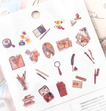 clear plastic stickers art artist journal book books pen ink drawing painting palettes letter writing tubes paint uk cute kawaii stationery sticker flakes pack of 40 flake