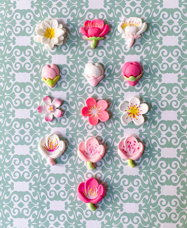 resin flower flowers cherry blossom blossoms spring fb flatbacks flat back fbs uk craft supplies cute kawaii shop store pink white blooms pretty large big 20mm 22mm