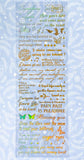 BARGAIN GOLD HOLO Holographic FOIL STICKERS Flowers Mushrooms Butterflies & Ferns