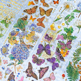 gold foil foiled holo holographic stickers sticker clear plastic sheet butterflies butterfly flower flowers floral fern mushroom mushrooms pretty spring blooms blossom bright colourful uk stationery planner supplies cute kawaii