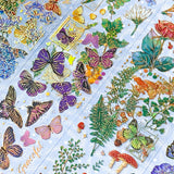 BARGAIN GOLD HOLO Holographic FOIL STICKERS Flowers Mushrooms Butterflies & Ferns
