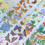 BARGAIN GOLD HOLO Holographic FOIL STICKERS Flowers Mushrooms Butterflies & Ferns