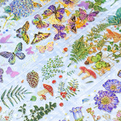 gold foil foiled holo holographic stickers sticker clear plastic sheet butterflies butterfly flower flowers floral fern mushroom mushrooms pretty spring blooms blossom bright colourful uk stationery planner supplies cute kawaii