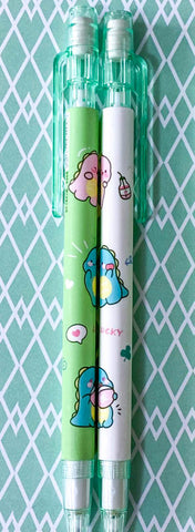 baby kawaii cute dino dinosaur dinosaurs propelling pencil pencils automatic green white uk stationery supplies shop store gift gifts lover lovers planner addict mint pink