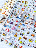kawaii cute panda pandas sticker stickers pack sheet clear plastic pet funny gift gifts stationery store shop uk planner addict supplies black and white animal animals lover