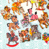 baby animal animals kitsch retro vibes clear plastic sticker pack flake flakes uk stationery shop store planner supplies donkey cow cows calf baby deer deers horse horses zebra zebras spring pony pretty large