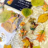 autumn leaf leaves beautiful sticker stickers plastic shiny sparkly holo holographic bottle bottles jar jars uk cute kawaii stationery fairy fairies magic magical fairytale woodland forest pack set planner supplies shop store uk
