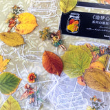 autumn leaf leaves beautiful sticker stickers plastic shiny sparkly holo holographic bottle bottles jar jars uk cute kawaii stationery fairy fairies magic magical fairytale woodland forest pack set planner supplies shop store uk