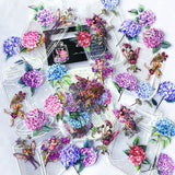 flower flowers fairy fairies sticker stickers clear plastic holo holograhic hydrangea pink lilac purple blue butterfly butterflies uk cute kawaii stationery planner supplies shop store addict beautiful bloom blooms sparkly glitter bottle bottles jar jars magical fairytale