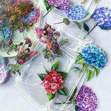 flower flowers fairy fairies sticker stickers clear plastic holo holograhic hydrangea pink lilac purple blue butterfly butterflies uk cute kawaii stationery planner supplies shop store addict beautiful bloom blooms sparkly glitter bottle bottles jar jars magical fairytale
