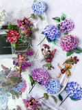 flower flowers fairy fairies sticker stickers clear plastic holo holograhic hydrangea pink lilac purple blue butterfly butterflies uk cute kawaii stationery planner supplies shop store addict beautiful bloom blooms sparkly glitter bottle bottles jar jars magical fairytale