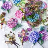 flower flowers fairy fairies sticker stickers clear plastic holo holograhic hydrangea pink lilac purple blue butterfly butterflies uk cute kawaii stationery planner supplies shop store addict beautiful bloom blooms sparkly glitter bottle bottles jar jars magical fairytale