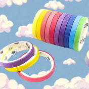 very narrow uk cute kawaii washi tape tapes thin skinny pretty colours rainbow colour planner supplies stationery addict 7mm wide red orange yellow blue green pink purple