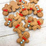 gingerbread man men resin charm charms bow brown resins uk craft supplies christmas festive ginger bread