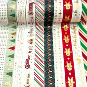 HALF PRICE Festive Gold Foil Washi Tape 5m- 12 designs