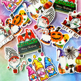 halloween festive christmas easter festival large planar resin acrylic flat back fb fbs flatback flatbacks gnome gnomes gonk gonks uk cute kawaii craft supplies pumpkin black cat candy cane let it be easter egg eggs spider web