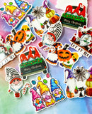 halloween festive christmas easter festival large planar resin acrylic flat back fb fbs flatback flatbacks gnome gnomes gonk gonks uk cute kawaii craft supplies pumpkin black cat candy cane let it be easter egg eggs spider wed