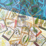 fern ferns foliage plant plants green leaves clear plastic sticker stickers stamp stamps design uk cute kawaii stationery pack pretty nature planner supplies rectangle big large woodland