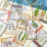 fern ferns foliage plant plants green leaves clear plastic sticker stickers stamp stamps design uk cute kawaii stationery pack pretty nature planner supplies rectangle big large woodland