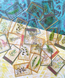 fern ferns foliage plant plants green leaves clear plastic sticker stickers stamp stamps design uk cute kawaii stationery pack pretty nature planner supplies rectangle big large woodland