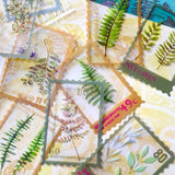 fern ferns foliage plant plants green leaves clear plastic sticker stickers stamp stamps design uk cute kawaii stationery pack pretty nature planner supplies rectangle big large woodland