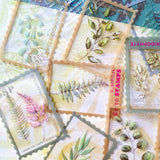 fern ferns foliage plant plants green leaves clear plastic sticker stickers stamp stamps design uk cute kawaii stationery pack pretty nature planner supplies rectangle big large woodland