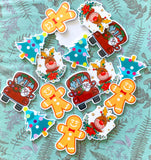 CHRISTMAS Acrylic FB -DEER TREE GINGERBREAD MAN CAR