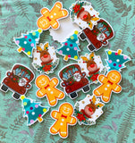 CHRISTMAS Acrylic FB -DEER TREE GINGERBREAD MAN CAR