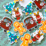 CHRISTMAS Acrylic FB -DEER TREE GINGERBREAD MAN CAR