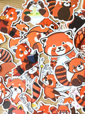 cute kawaii red panda sticker stickers laptop large uk stationery gift gifts orange funny fun set sets pandas