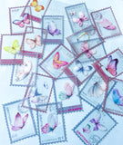 clear plastic stamp stamps sticker stickers butterfly butterflies pretty cute kawaii uk stationery pack set colourful large rectangle