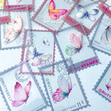 clear plastic stamp stamps sticker stickers butterfly butterflies pretty cute kawaii uk stationery pack set colourful large rectangle