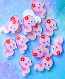 pale pink sea horse seahorse ocean animal cute kawaii flat back fb fbs flatback flatbacks uk craft supplies flower red pretty seahorses embellishment acrylic