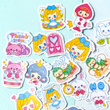 kawaii alice in wonderland through the looking glass sticker stickers flake flakes pack 40 cute kawaii stationery uk bunny rabbit white humpty dumpty mad hatter red queen hearts dormouse dodo nursery rhyme fairytale